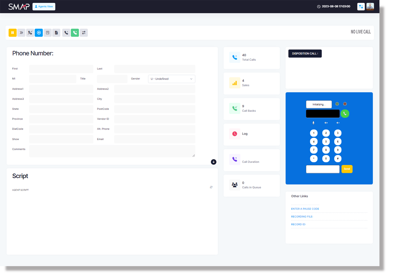 Agent-calling-portal