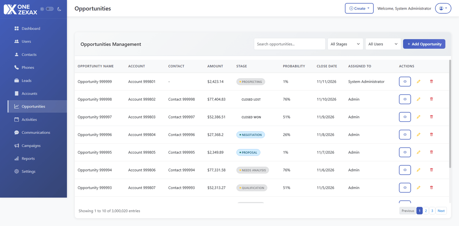 Custom CRM Opportunities Management 3