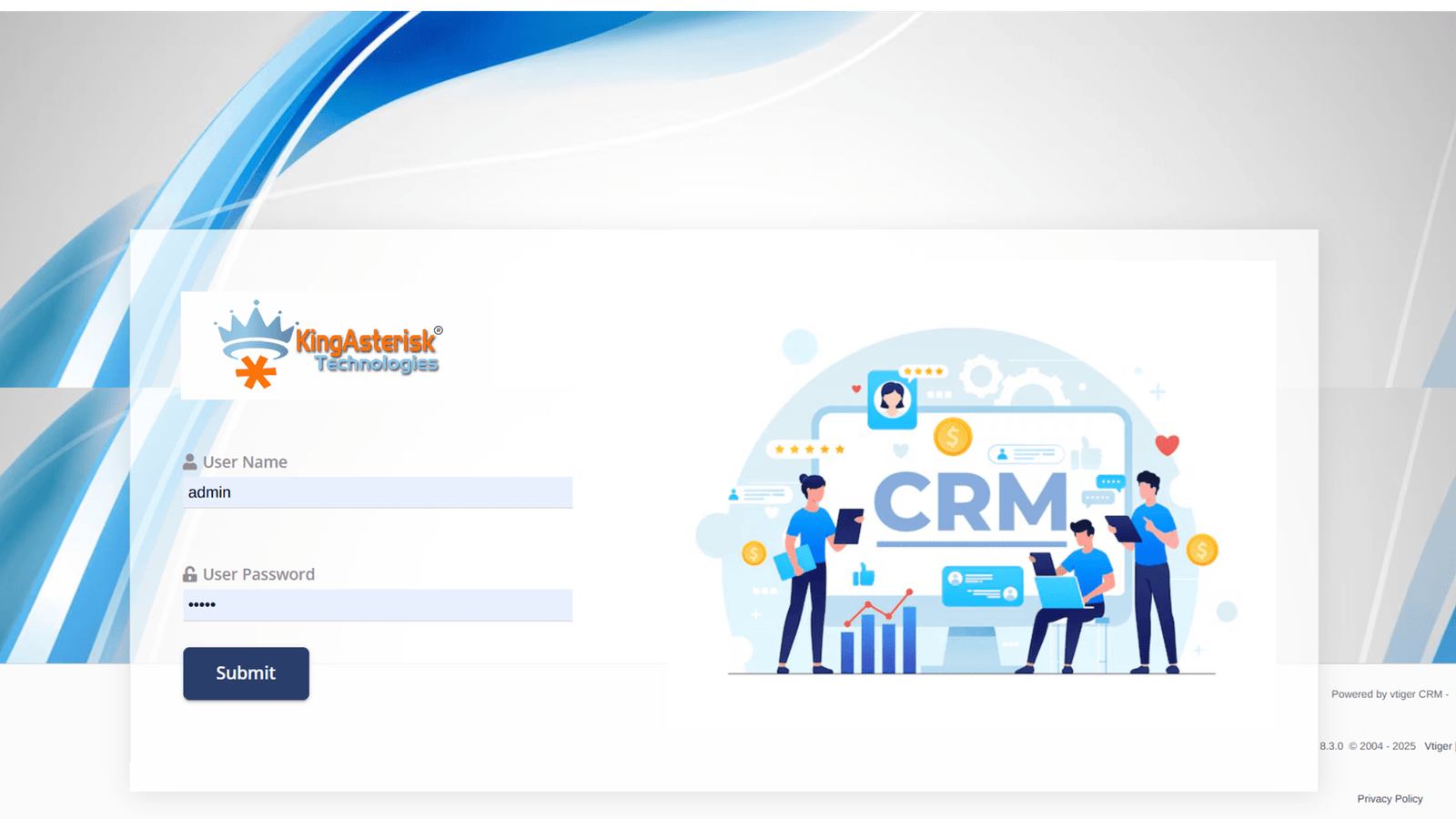 ACRM dialer admin login