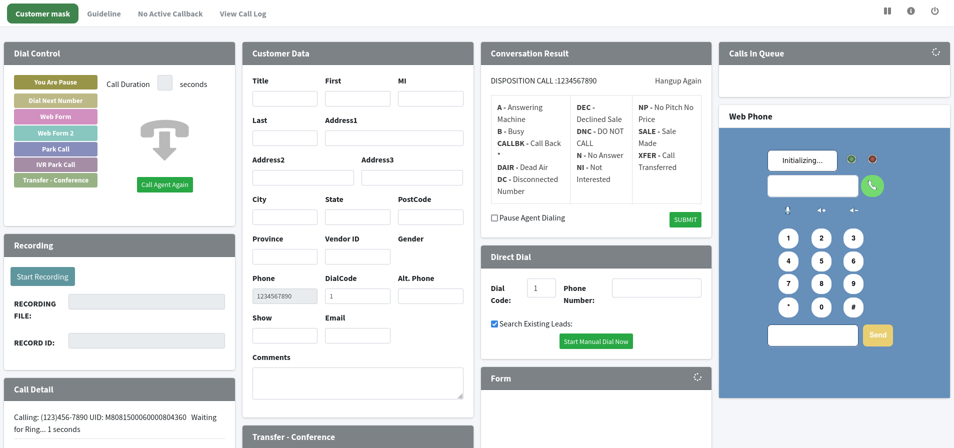 Agent web client