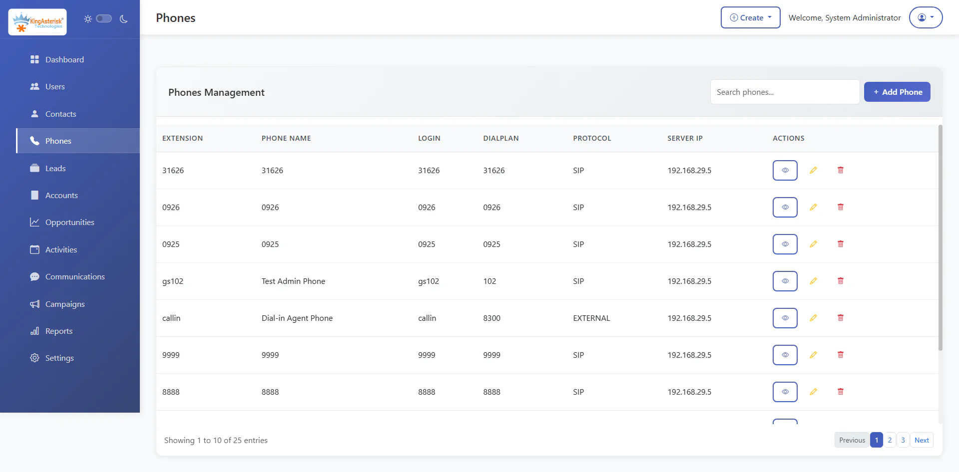 CRM Phones Management