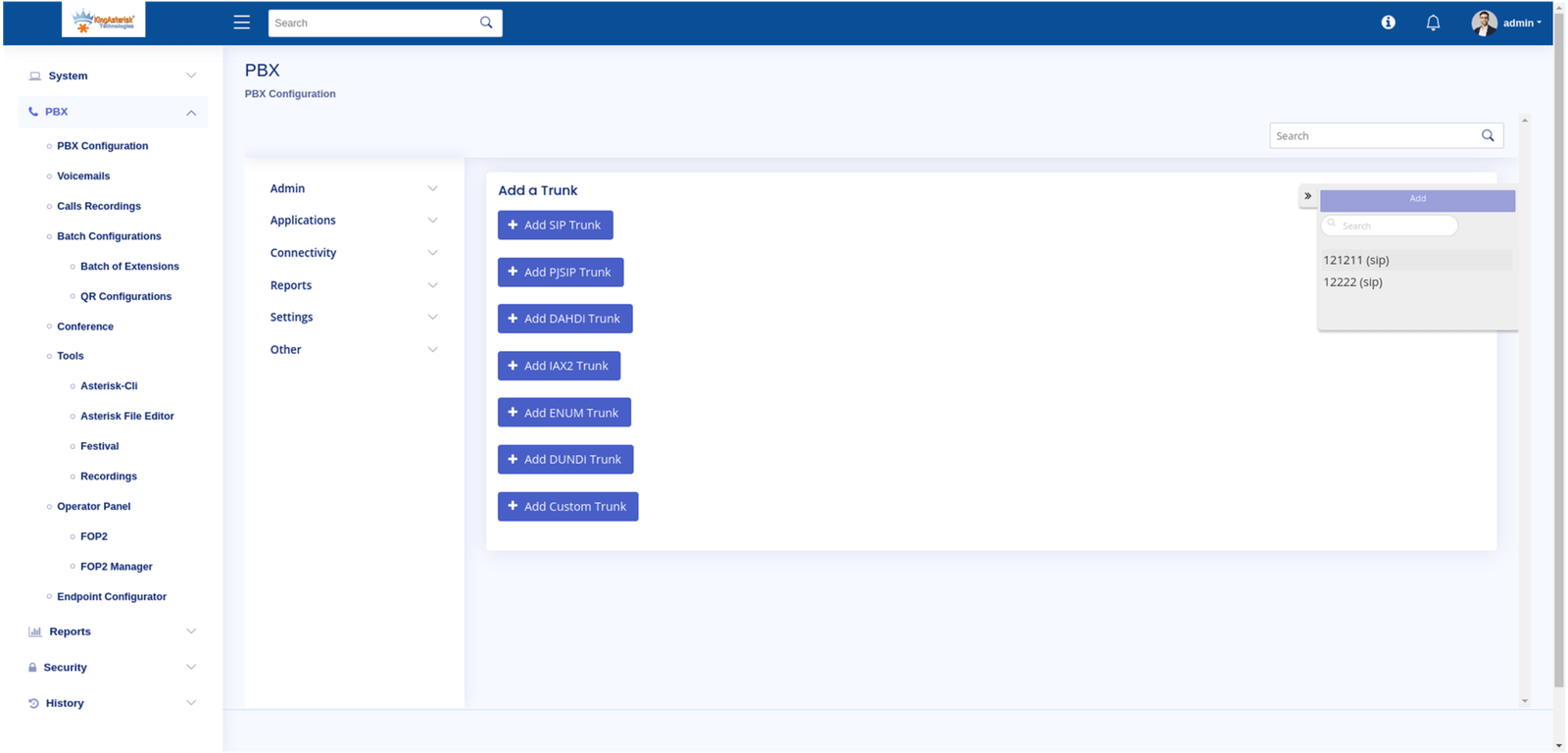 PBX configuration