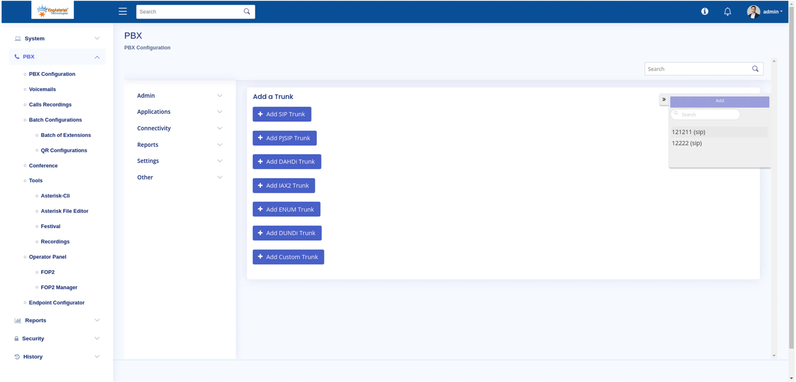 PBX configuration